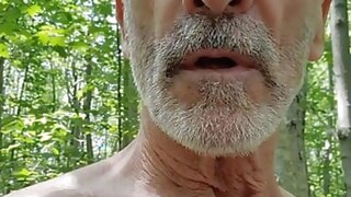 amateur (gay) Daddy take a walk in the Wood, stroking his dick, and have his balls bouncing in the outdoors big cock (gay) blowjob (gay)